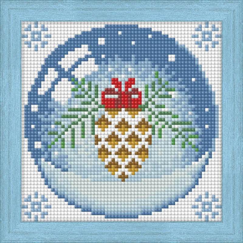 SALE (Letzter Artikel auf Lager, Auslaufmodell) Diamond Painting Kit Weihnachtszapfen 15x15 cm AZ-1256
