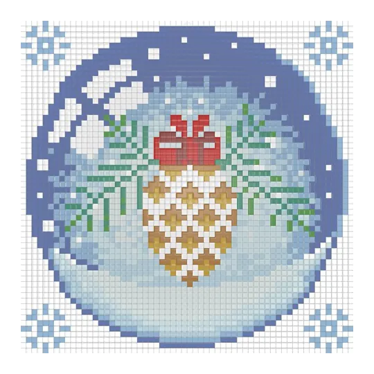 VENTE (Le dernier article en stock, discontinué) Kit de peinture diamant Cône de Noël 15х15 cm AZ-1256