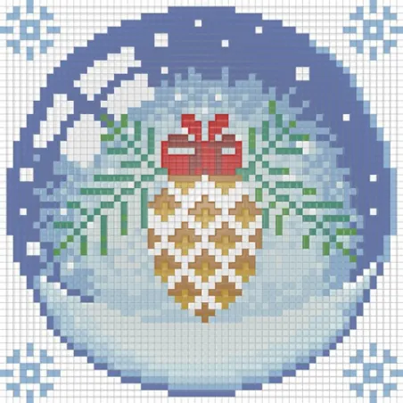 AUSVERKAUF (Der letzte Artikel auf Lager, Ausverkauft) Diamond Painting Kit Weihnachts-Kegel 15х15 cm AZ-1256