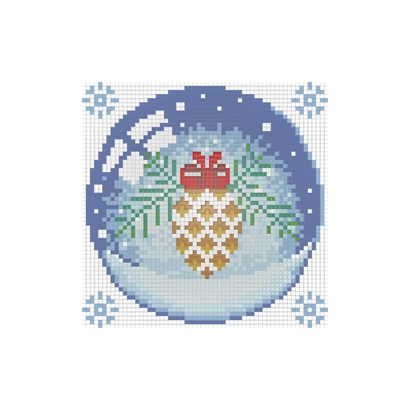 VENTE (Le dernier article en stock, discontinué) Kit de peinture diamant Cône de Noël 15х15 cm AZ-1256