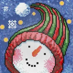 IŠPARDAVIMAS (Nutrauktas) Deimantų mozaikos rinkinys Sniego senio portretas 20x20 cm AZ-1262