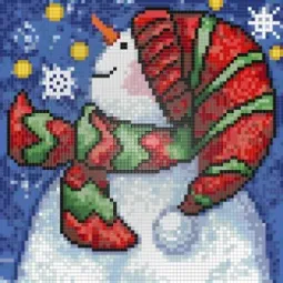 SALE (Discontinued) Diamond Painting Kit New Year Snowman 20х20 cm AZ-1264