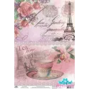 Carte de riz pour decoupage "Petit-d
rjeuner 
Paris" taille: 21*30 cm AM400259D