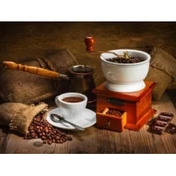 (Nutrauktas) Deimantų tapybos rinkinys „Kavos natiurmortas“ 60х45 cm AZ-1173