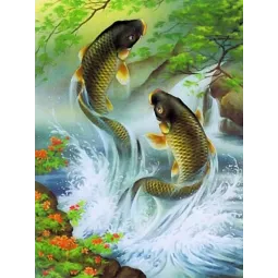 Deimantų paveikslėlio rinkinys Koi karpiai 30*40 cm AZ-1357
