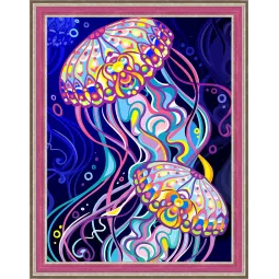 (Discontinued) Diamond painting kit Jellyfish 30х40 cm AZ-1579