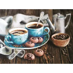 Deimantų tapybos rinkinys Coffee Romance 40х30 cm AZ-1424