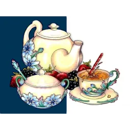 (Discontinued) Diamond painting kit Tea Composition  40х30 cm AZ-1430