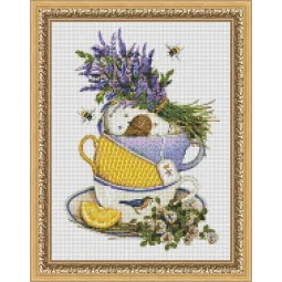 (Discontinued) Diamond painting kit Tea Still Life 30х40 cm AZ-1432