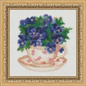 Diamant-Malerei-Set Blumen in der Tasse 25 x 25 cm AZ-1440