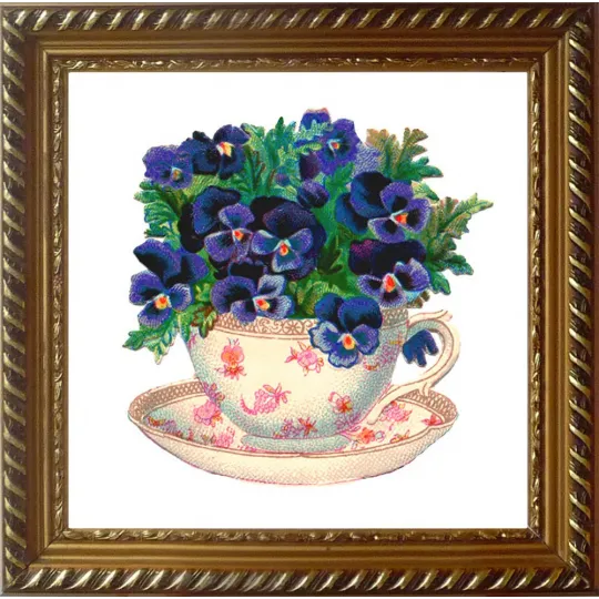 Kit de peinture diamant Fleurs dans la tasse 25х25 cm AZ-1440