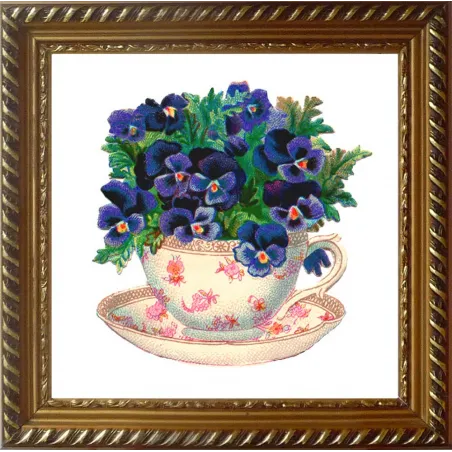 Diamant-Malerei-Set Blumen in der Tasse 25 x 25 cm AZ-1440