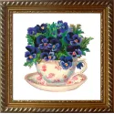 Deimantų tapybos rinkinys Gėlės puodelyje 25х25 cm AZ-1440
