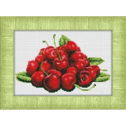 (Abgekündigt) Diamant-Mal-Set Kirschen 30х20 cm AZ-1116