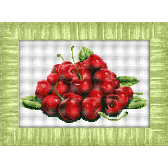 (Produit abandonné) Kit de peinture diamant Cerises 30х20 cm AZ-1116