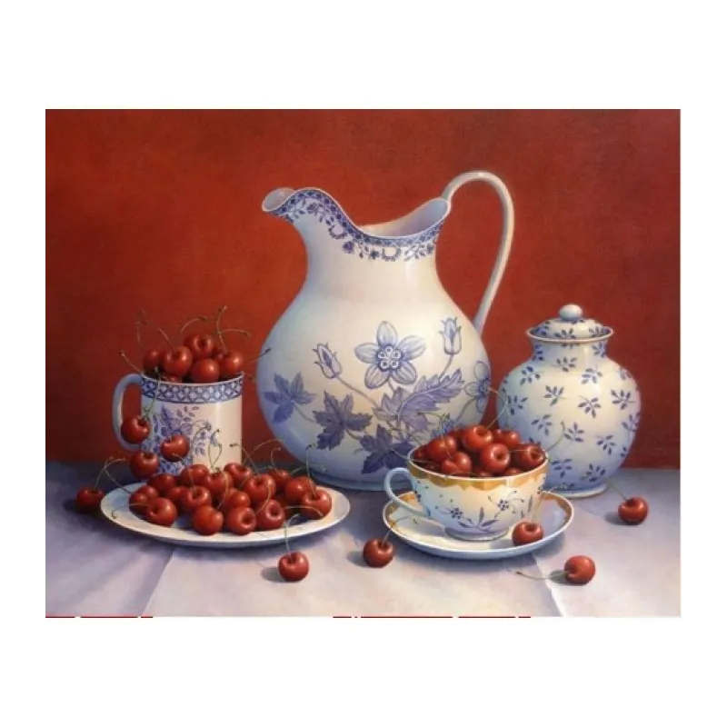 (Discontinué) Kit de peinture diamant Cerise Nature Morte 50х40 cm AZ-1376