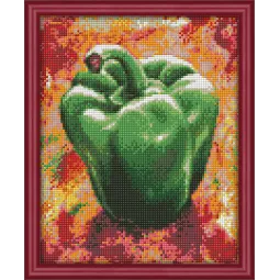 IŠPARDAVIMAS (Nutraukta gamyba) Deimantų mozaikos rinkinys Žalioji paprika 24х30 cm AZ-1381