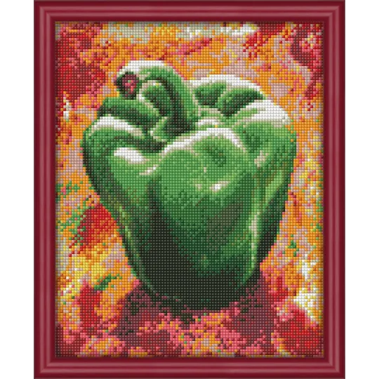SALE (Discontinued) Diamond painting kit Green Pepper 24х30 cm AZ-1381