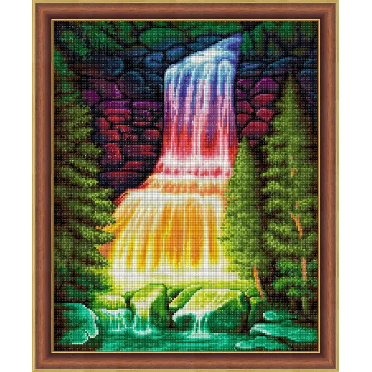 Regenbogen-Wasserfall 40x50 cm AZ-1769