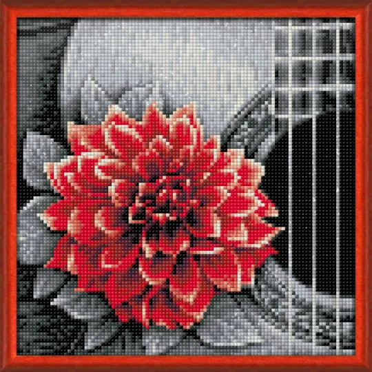 Fleur et Guitare 25x25 cm AZ-1772