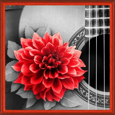 Blume und Gitarre 25x25 cm AZ-1772