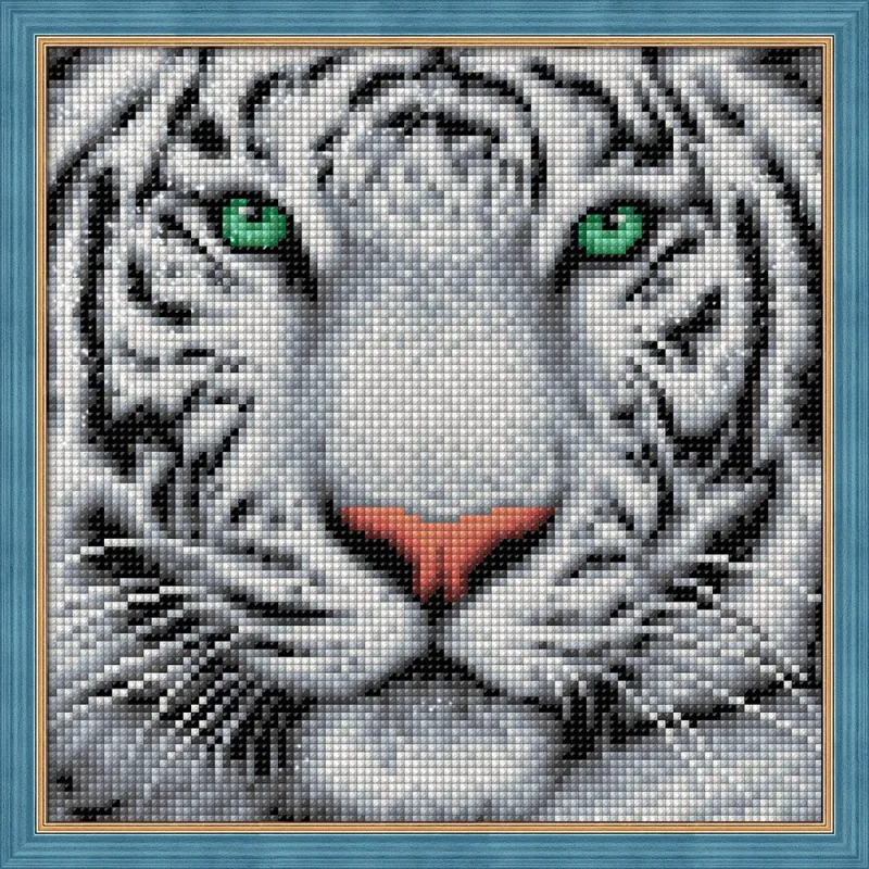 Portrait Tigre Blanc 25x25 cm AZ-1788