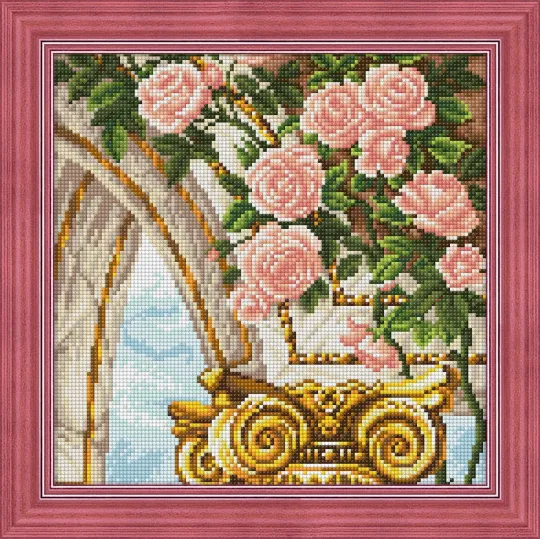 Bogen und Rosen 30x30 cm AZ-1678