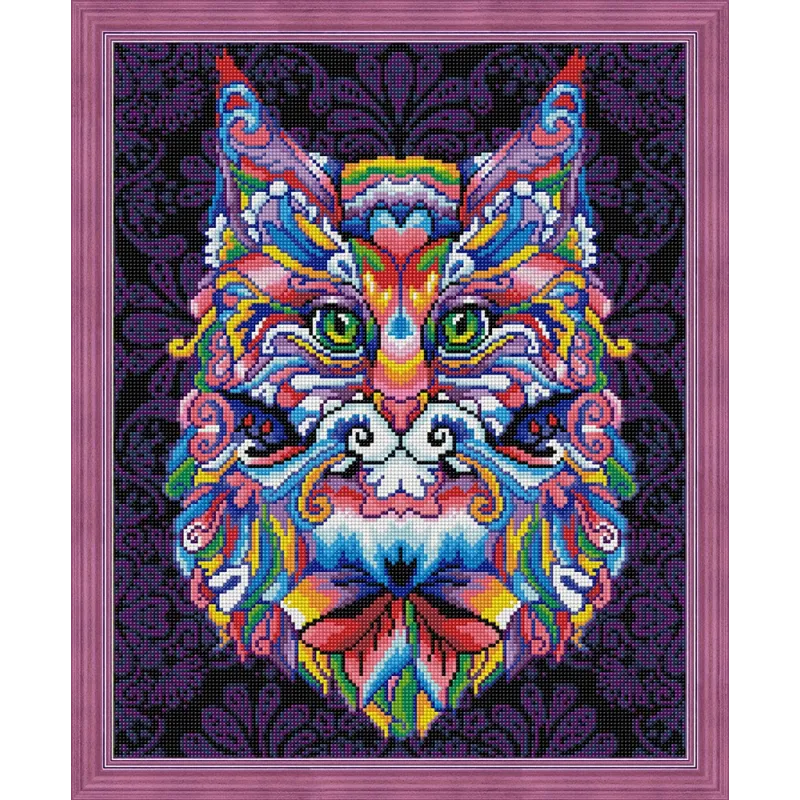 (Eingestellt) Diamant-Malerei-Set Mystische Katze 40 x 50 cm AZ-1596