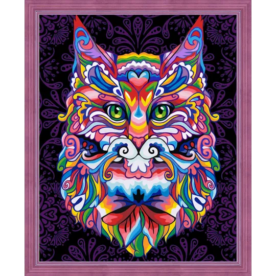 (Eingestellt) Diamant-Malerei-Set Mystische Katze 40 x 50 cm AZ-1596