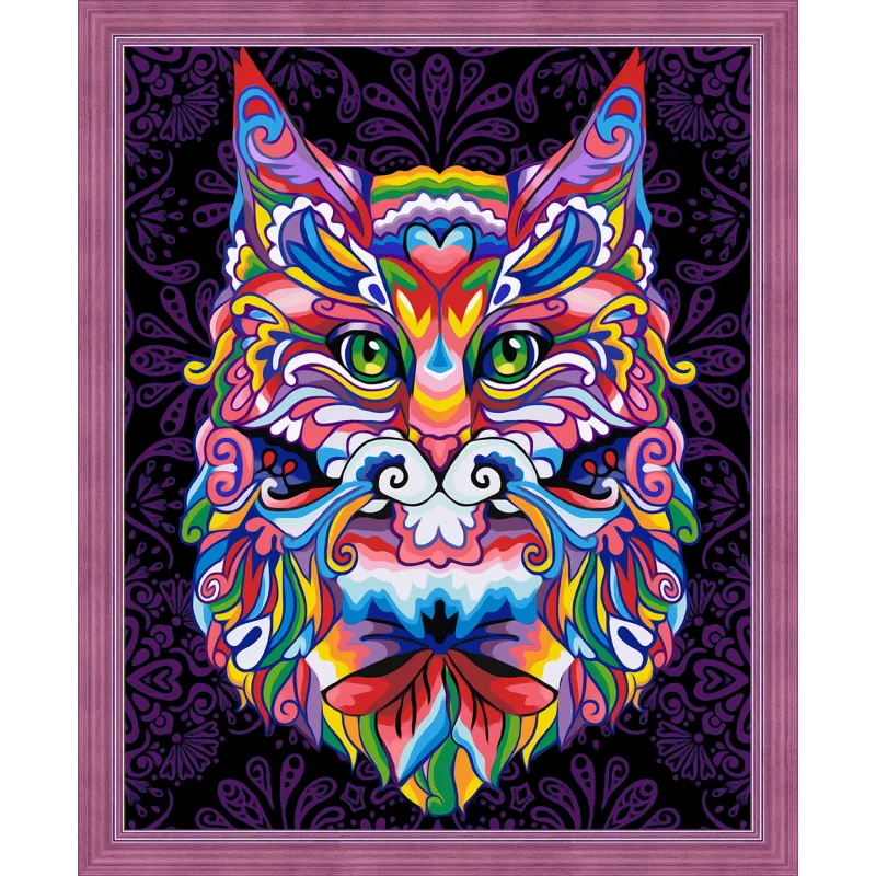 (Eingestellt) Diamant-Malerei-Set Mystische Katze 40 x 50 cm AZ-1596