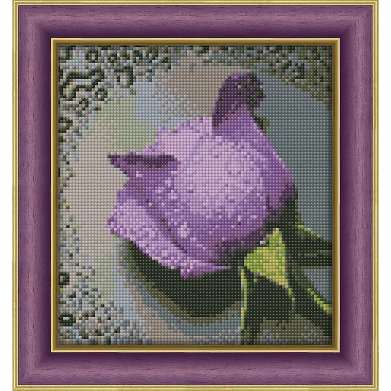 SALE (Discontinued) Diamond painting kit Lilac Rose 22х24 cm AZ-16