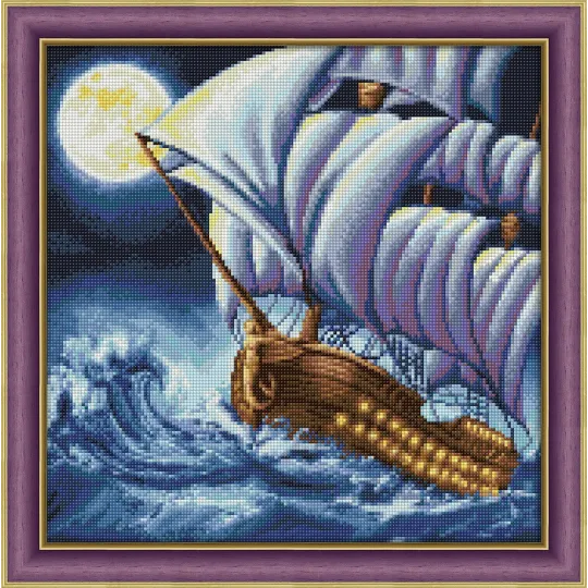 (Abandonné) Kit de peinture diamant Tempête de mer 40х40 cm AZ-1601