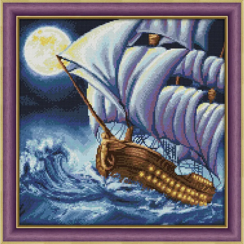 (Abandonné) Kit de peinture diamant Tempête de mer 40х40 cm AZ-1601