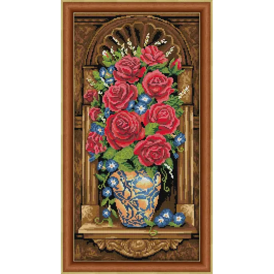 (Discontinué) Kit de peinture diamant Bouquet antique 30х60 cm AZ-1603