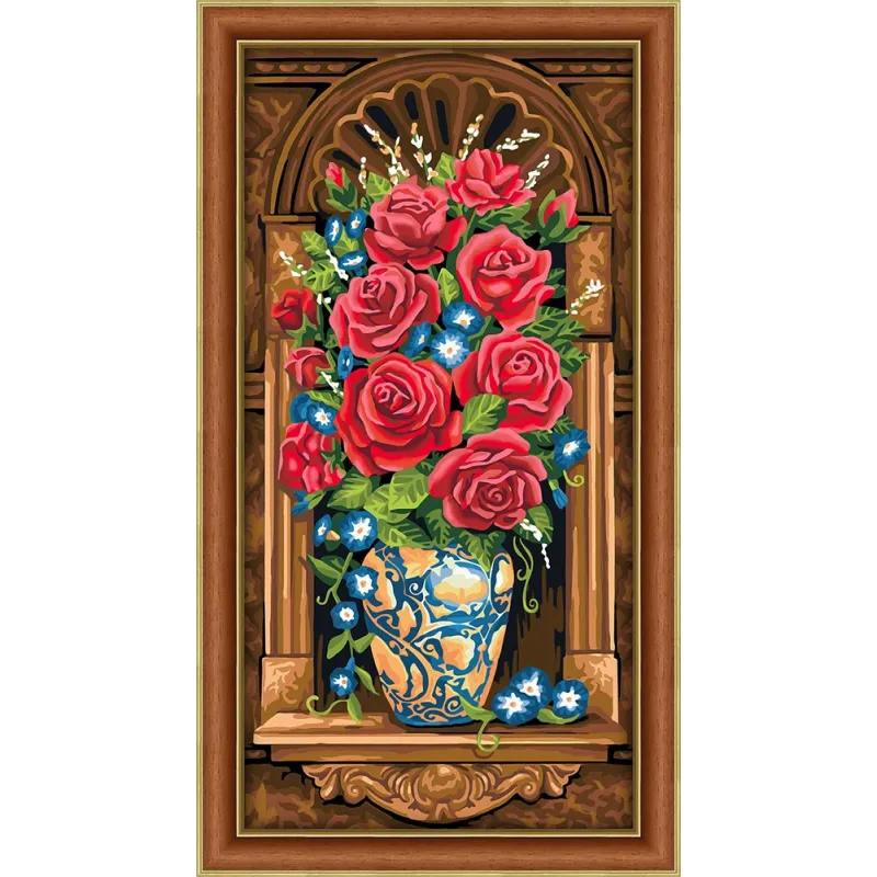 (Nicht mehr im Sortiment) Diamond Painting Kit Antiker Blumenstrauß 30х60 cm AZ-1603