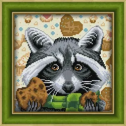 Deimantų paveikslėlio rinkinys Ežiukas su sausainiais 25x25 cm AZ-1606