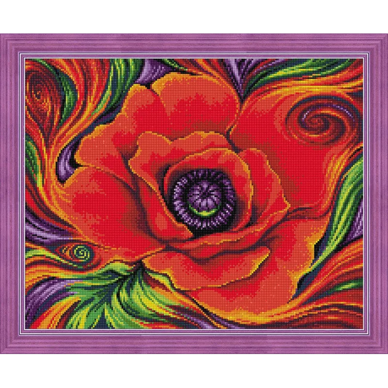 (Discontinued) Diamond painting kit Poppie 50х40cm AZ-1616