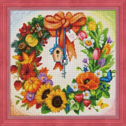 Diamant-Malset Kranz 40x40cm AZ-1617