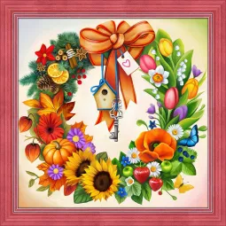 Diamond painting kit Wreath 40х40cm AZ-1617