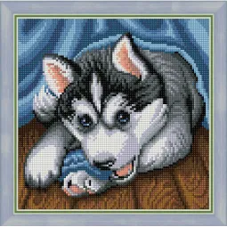 Deimantų paveikslėlio rinkinys Husky 25x25cm AZ-1621
