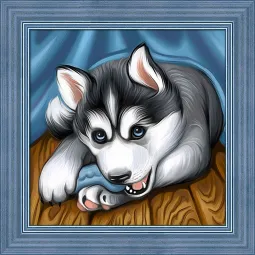 Deimantų paveikslėlio rinkinys Husky 25x25cm AZ-1621
