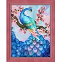 Diamond painting kit Sakura & Peacock 40х30 cm AZ-1624