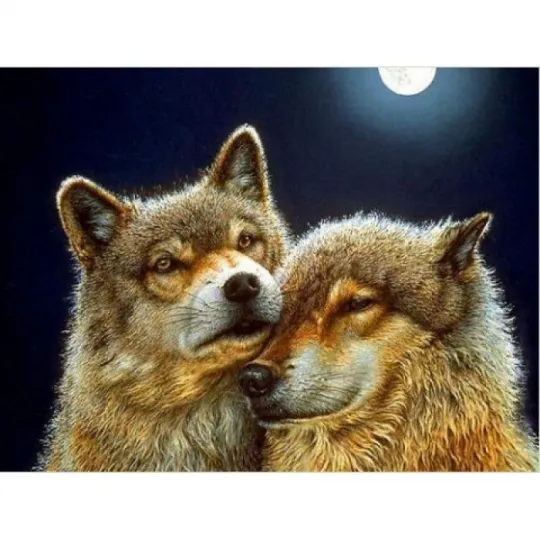 Diamond Painting Kit Pair of Wolves 60х45 cm AZ-1200