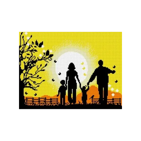 (Nicht mehr im Sortiment) Diamant-Malset Familie 29x38 cm AZ-1208