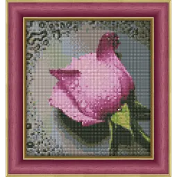 SONDERVERKAUF (Nicht mehr im Sortiment) Diamond Painting Set Pinke Rose 22х24 cm AZ-17