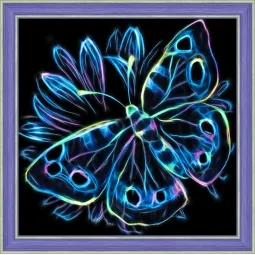 Neoninis drugelis 25x25 cm AZ-1713
