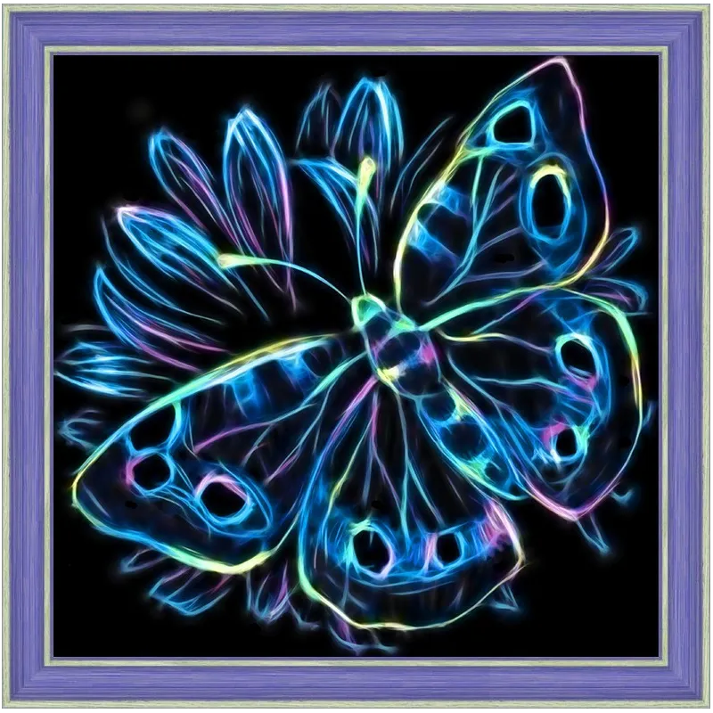 Neon-Schmetterling 25x25 cm AZ-1713