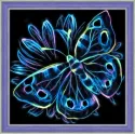 Neon-Schmetterling 25x25 cm AZ-1713