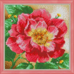 Deimantinis paveikslėlis Žydinčios bijūnai 20x20 cm AZ-1444