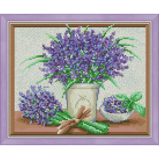 (Eingestellt) Diamond Painting Kit Frischer Lavendel 30х24 cm AZ-1452